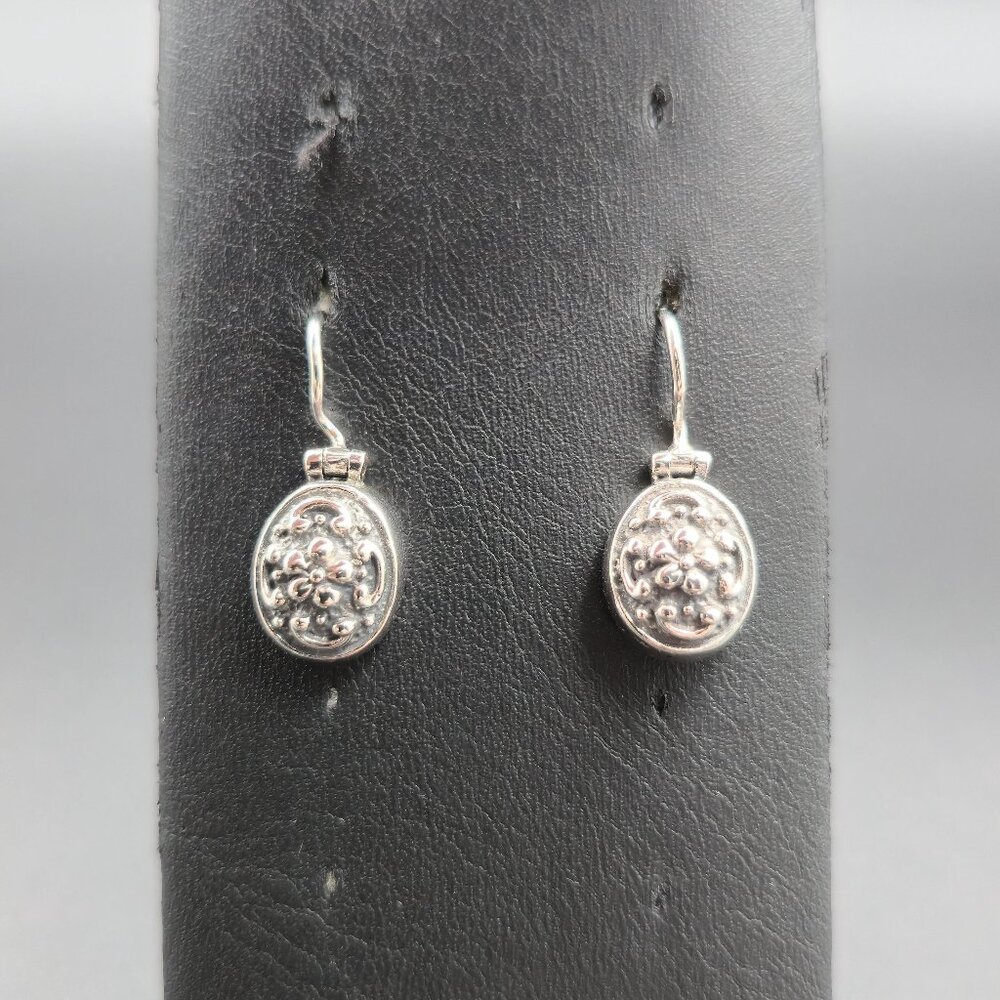 Sterling Silver Bright Flower Dangle Earrings A6492